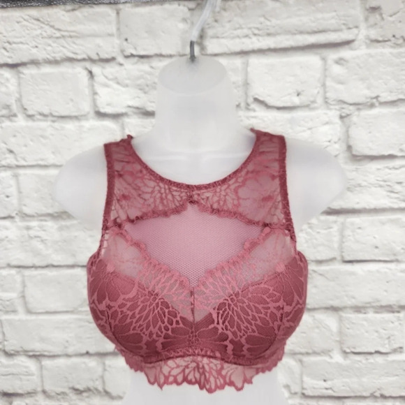 PINK Victoria's Secret Other - Pink Victoria Secret Rose Color Lace Bralette Size Small